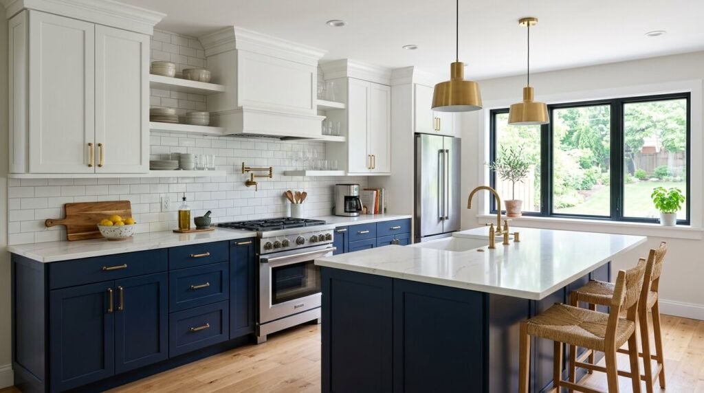 Kitchen with two tone cabinets 1024x572