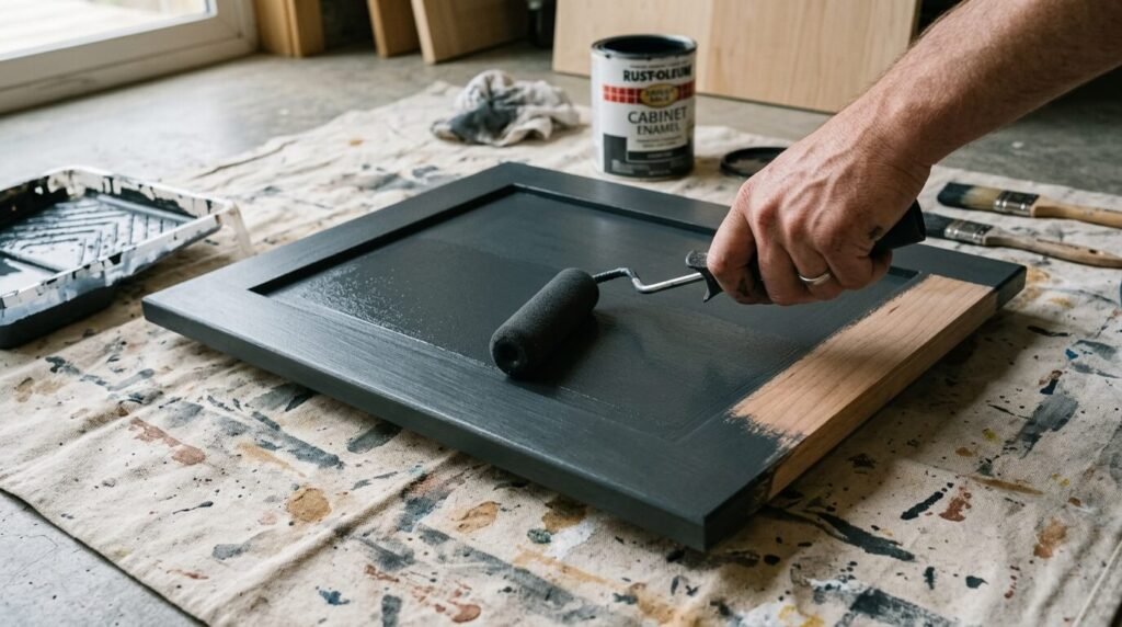 Painting charcoal cabinet door 1024x572