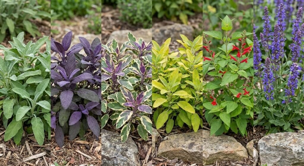 comparison of different sage plant varieties