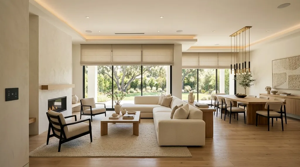 Smart home automation controlling lighting shades and climate