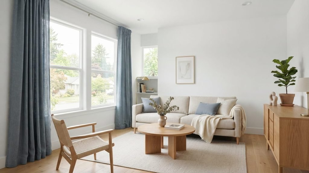 Keep Modern Living Room Curtains Simple