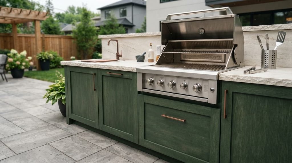 Outdoor kitchen with grill