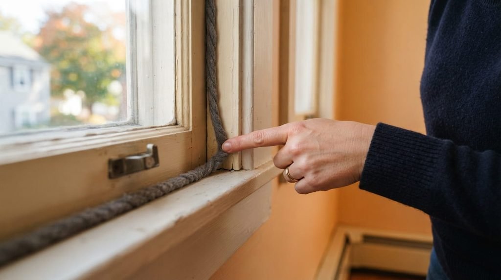 Using rope caulk to seal small window gaps