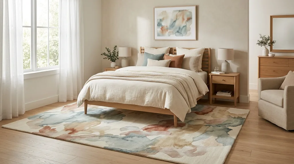 abstract rug bedroom ideas