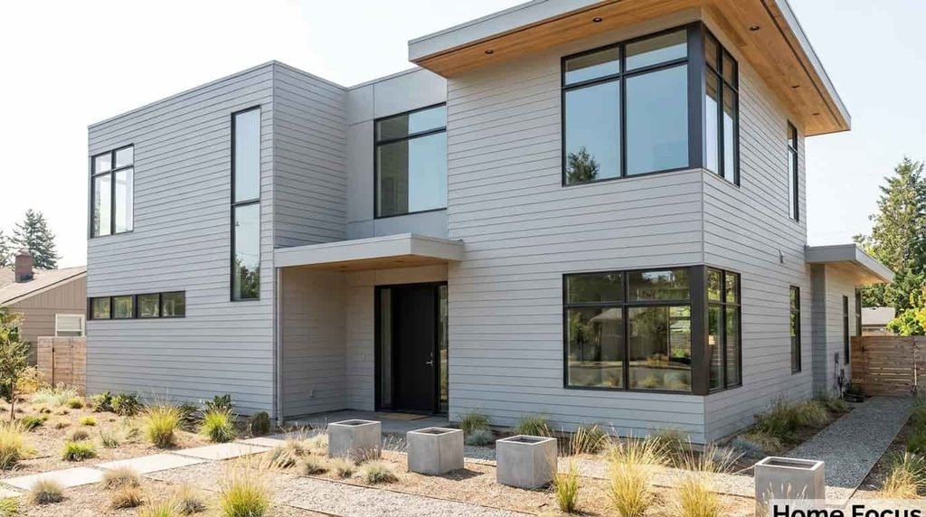 Gray Houses With Black Windows