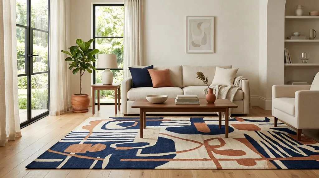 how to style abstract rug