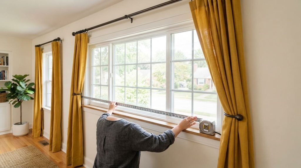 measuring a window before buying curtains