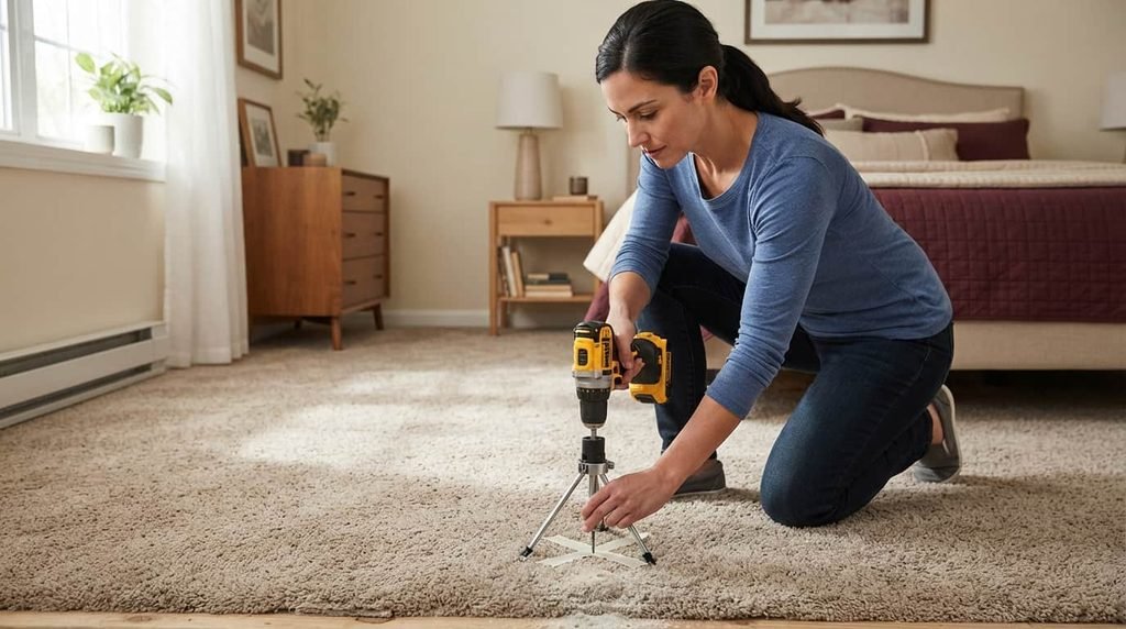 Repairing a squeaky floor beneath carpet
